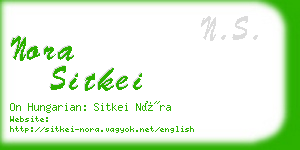 nora sitkei business card